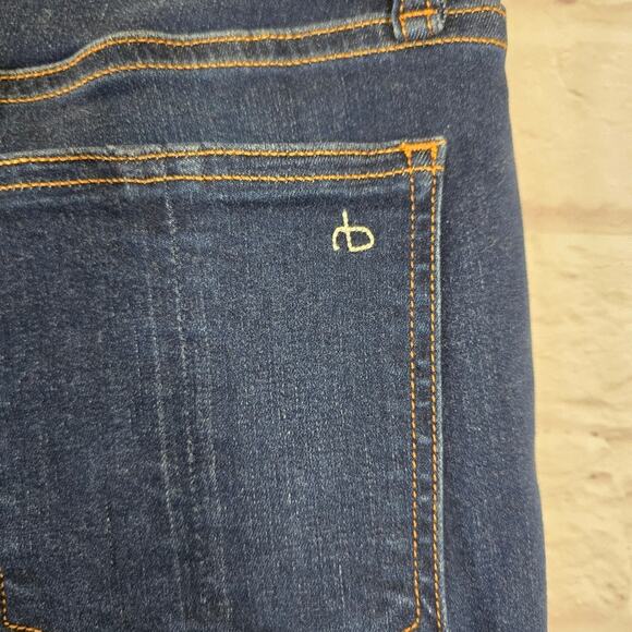 W Rag & Bone Cate Mid Rise Ankle Skinny Dark Blue Jeans Size 27 Selvedge Selvage - Picture 6 of 11